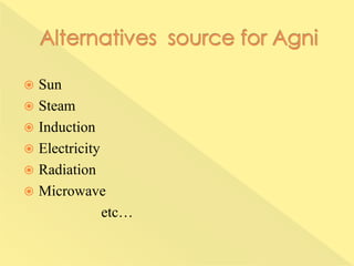  Sun
 Steam
 Induction
 Electricity
 Radiation
 Microwave
etc…
 