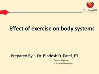 1. Effect of exercise on Body systems | PPTX