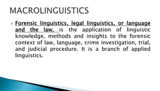 Linguistics and its classification | PPTX