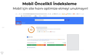 105
Mobil Öncelikli İndeksleme
Mobil için site hızını optimize etmeyi unutmayın!
 