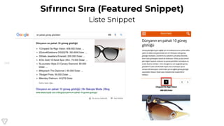 146
Sıfırıncı Sıra (Featured Snippet)
Liste Snippet
 