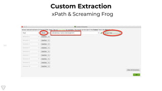 161
Custom Extraction
xPath & Screaming Frog
 