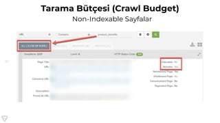 27
Tarama Bütçesi (Crawl Budget)
Non-Indexable Sayfalar
 