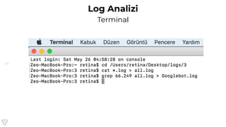 62
Log Analizi
Terminal
 