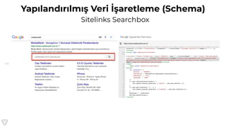 66
Yapılandırılmış Veri İşaretleme (Schema)
Sitelinks Searchbox
 