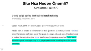 78
Site Hızı Neden Önemli?
Sıralama Faktörü
 