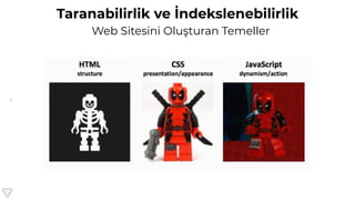 9
Taranabilirlik ve İndekslenebilirlik
Web Sitesini Oluşturan Temeller
 