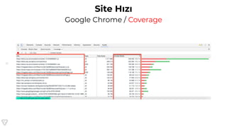 91
Site Hızı
Google Chrome / Coverage
 