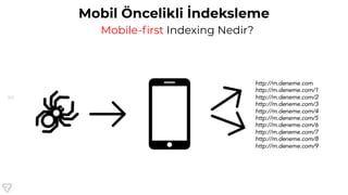 99
Mobil Öncelikli İndeksleme
Mobile-ﬁrst Indexing Nedir?
 