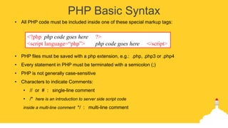 1. introduction to php and variable | PPT