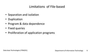 Introduction to files and db systems 1.0 | PPTX