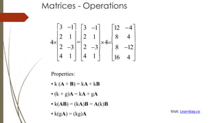 Matrix introduction and matrix operations. | PDF