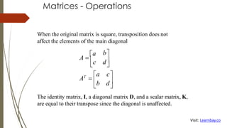 Matrix introduction and matrix operations. | PDF