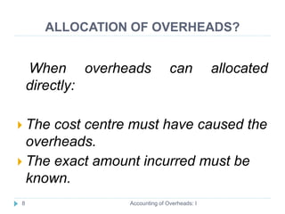 Overheads Including #Accounting of Overhead Part:I TYBCOM #Theory of Accounting of Overhead ...