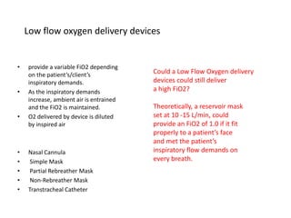 Low Flow Fio2 1.1 oxygen therapy | PDF