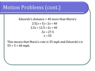 1.2 Applications of Linear Equations