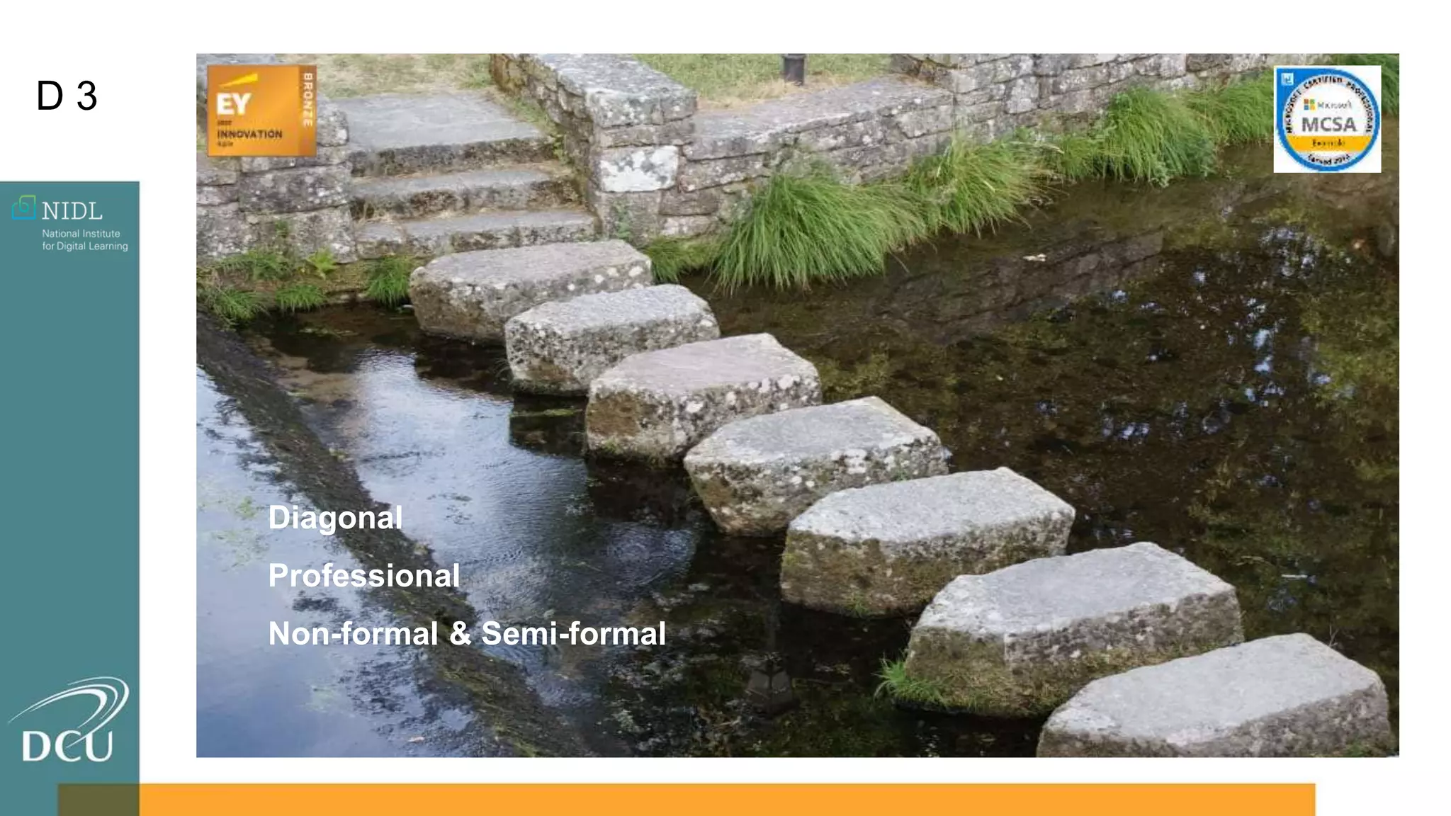 D 3
Diagonal
Professional
Non-formal & Semi-formal
 