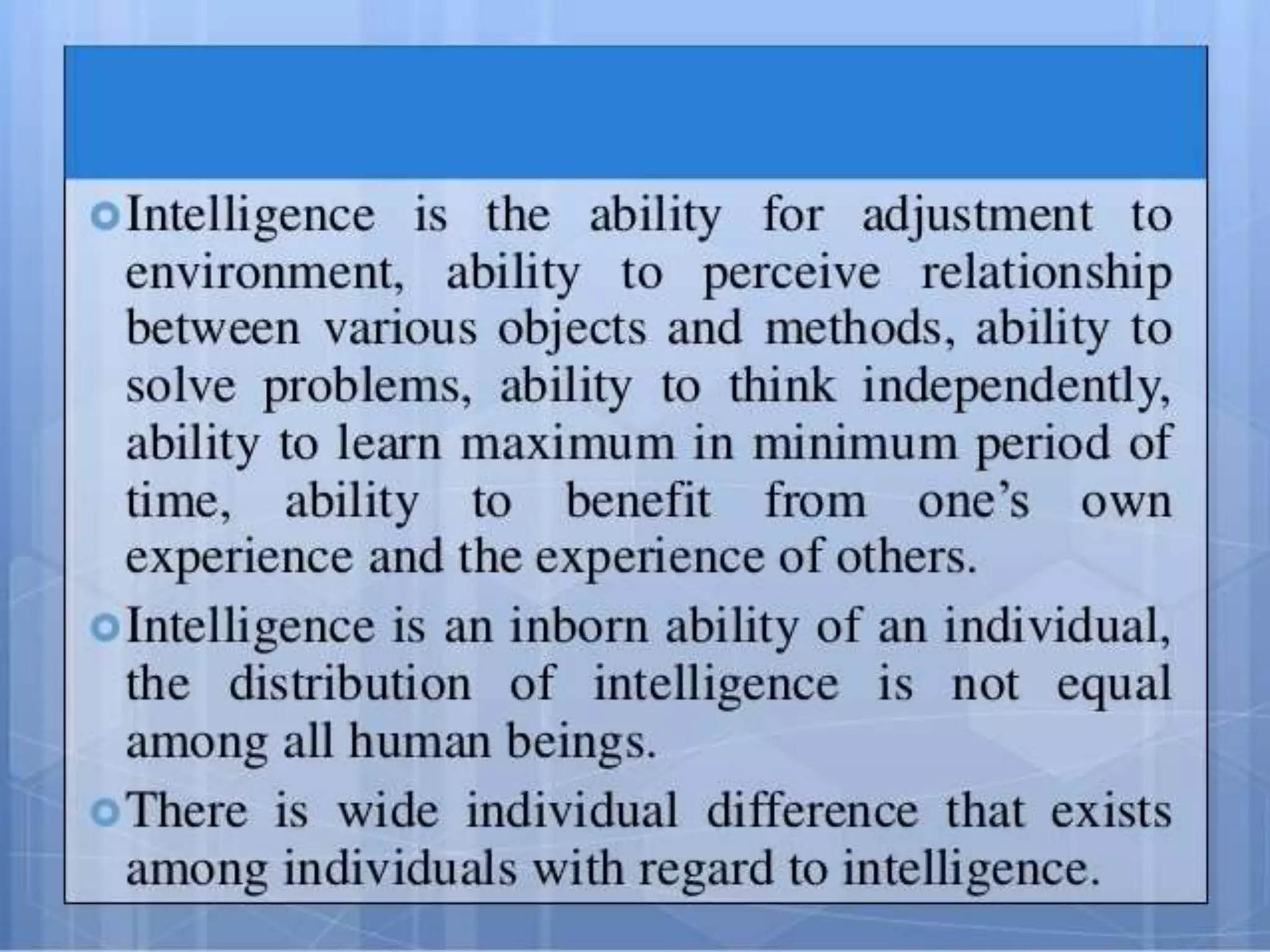 1.3 intelligence concept, definition, types, | PPT