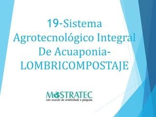 19-Sistema
Agrotecnológico Integral
De Acuaponia-
LOMBRICOMPOSTAJE
 