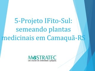 5-Projeto IFito-Sul:
semeando plantas
medicinais em Camaquã-RS
 