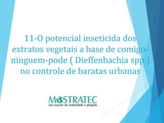 11-O potencial inseticida dos
extratos vegetais a base de comigo-
ninguem-pode ( Dieffenbachia spp.)
no controle de baratas urbanas
 