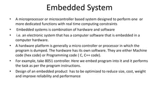 1. advantages and applications of embedded system | PPTX