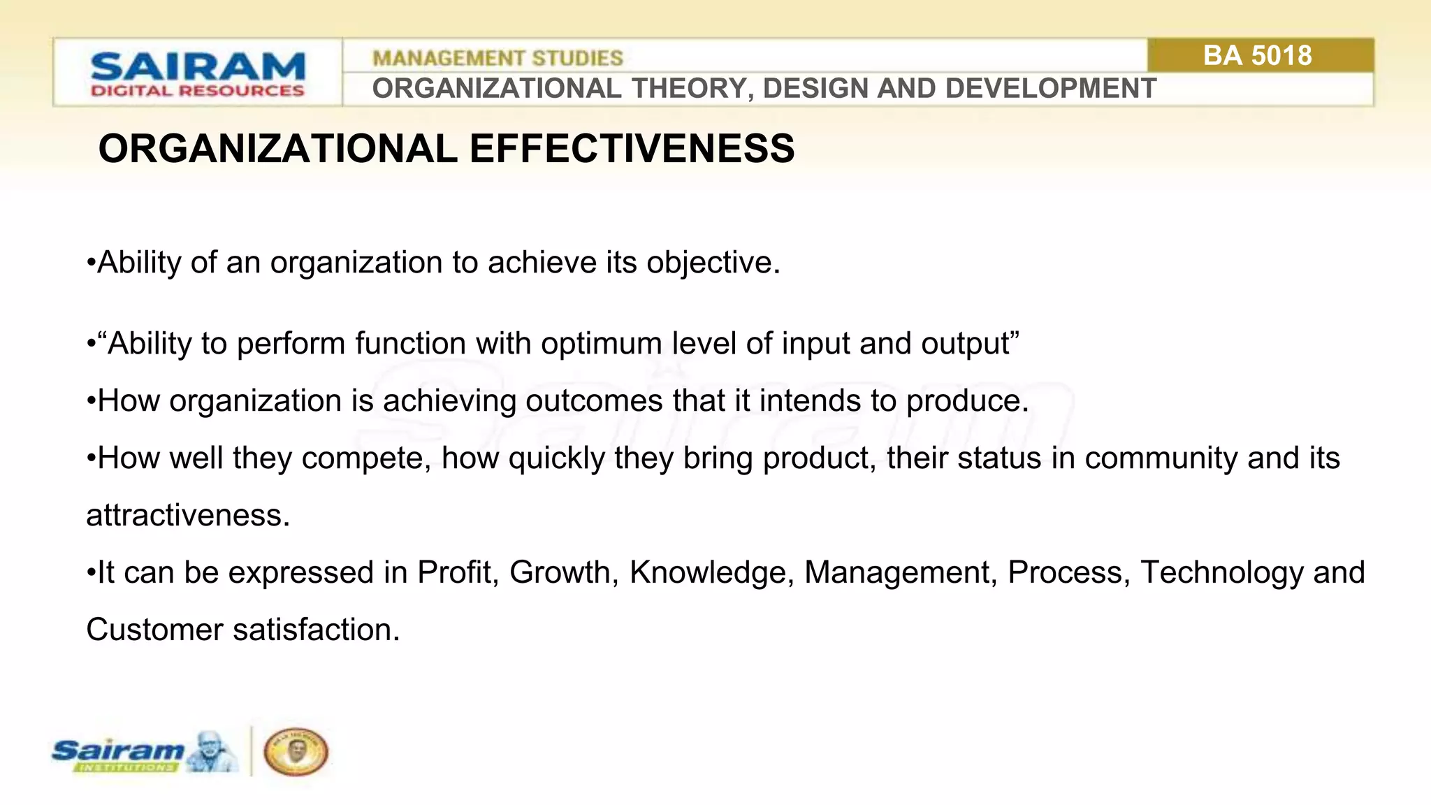 Organizational Theory Design and Development | PPTX
