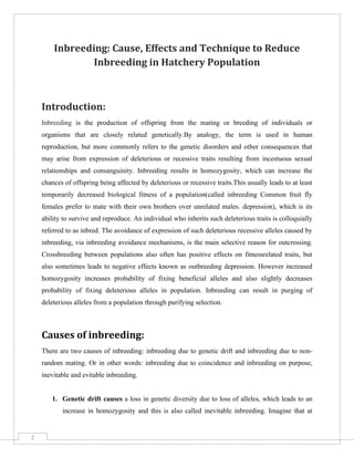 Inbreeding cause,effects and technique to reduce inbreeding in hatchery ...