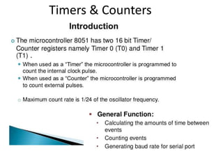 Timers & Counters
 