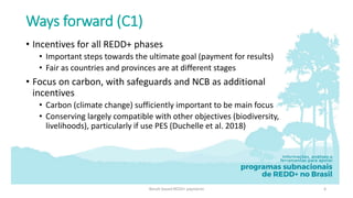 Results-based payment (RBP): Who should be paid, and for what?