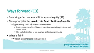 Results-based payment (RBP): Who should be paid, and for what?