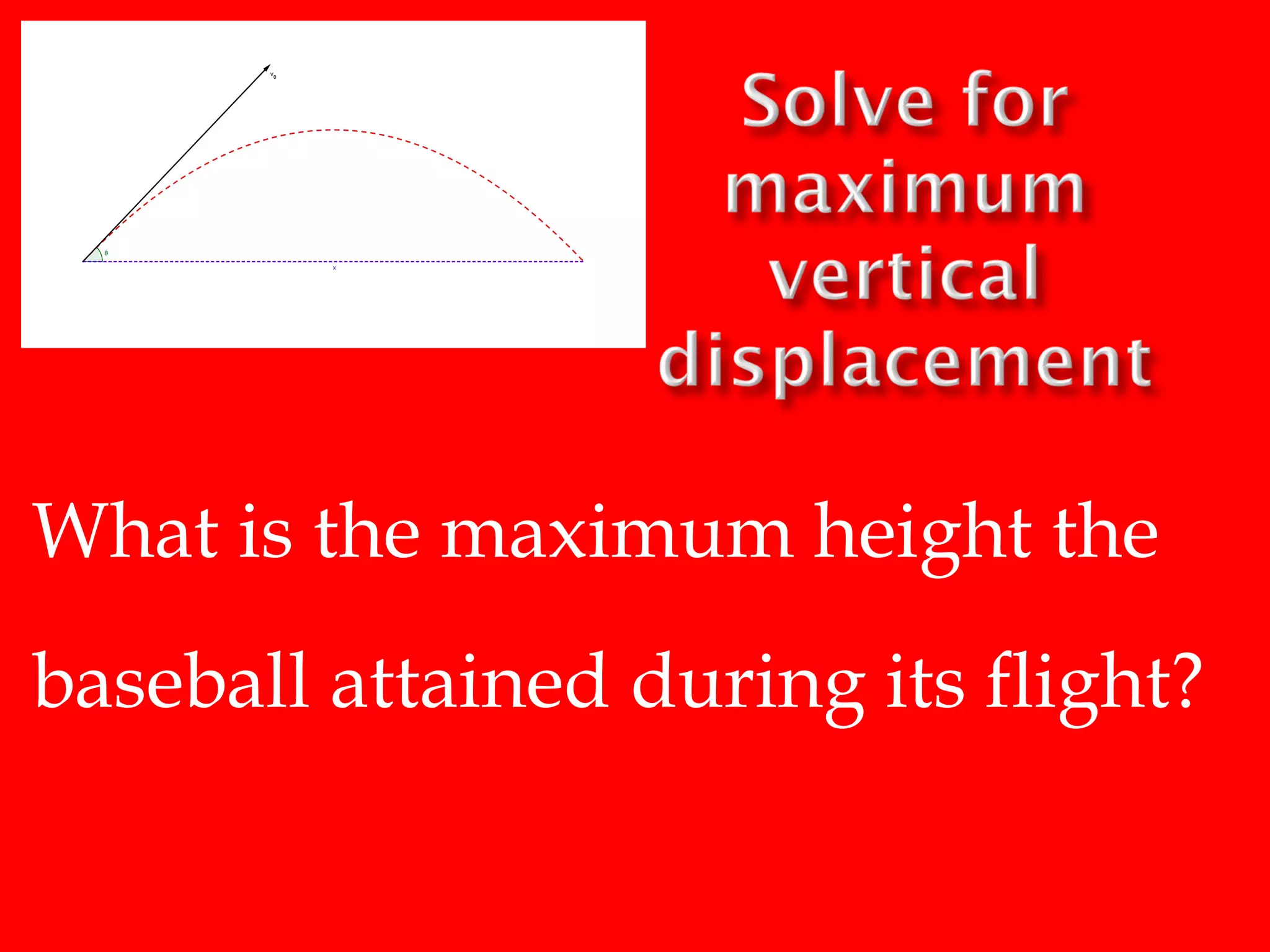What is the maximum height the
baseball attained during its flight?

 