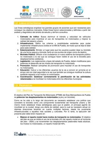 Plan de Transporte No Motorizado Puebla - 1 Resumen ejecutivo
