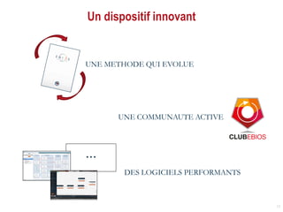 …
Un dispositif innovant
13
UNE METHODE QUI EVOLUE
UNE COMMUNAUTE ACTIVE
DES LOGICIELS PERFORMANTS
 