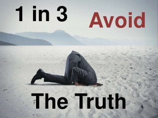 1 in 3 Avoid
The Truth
 