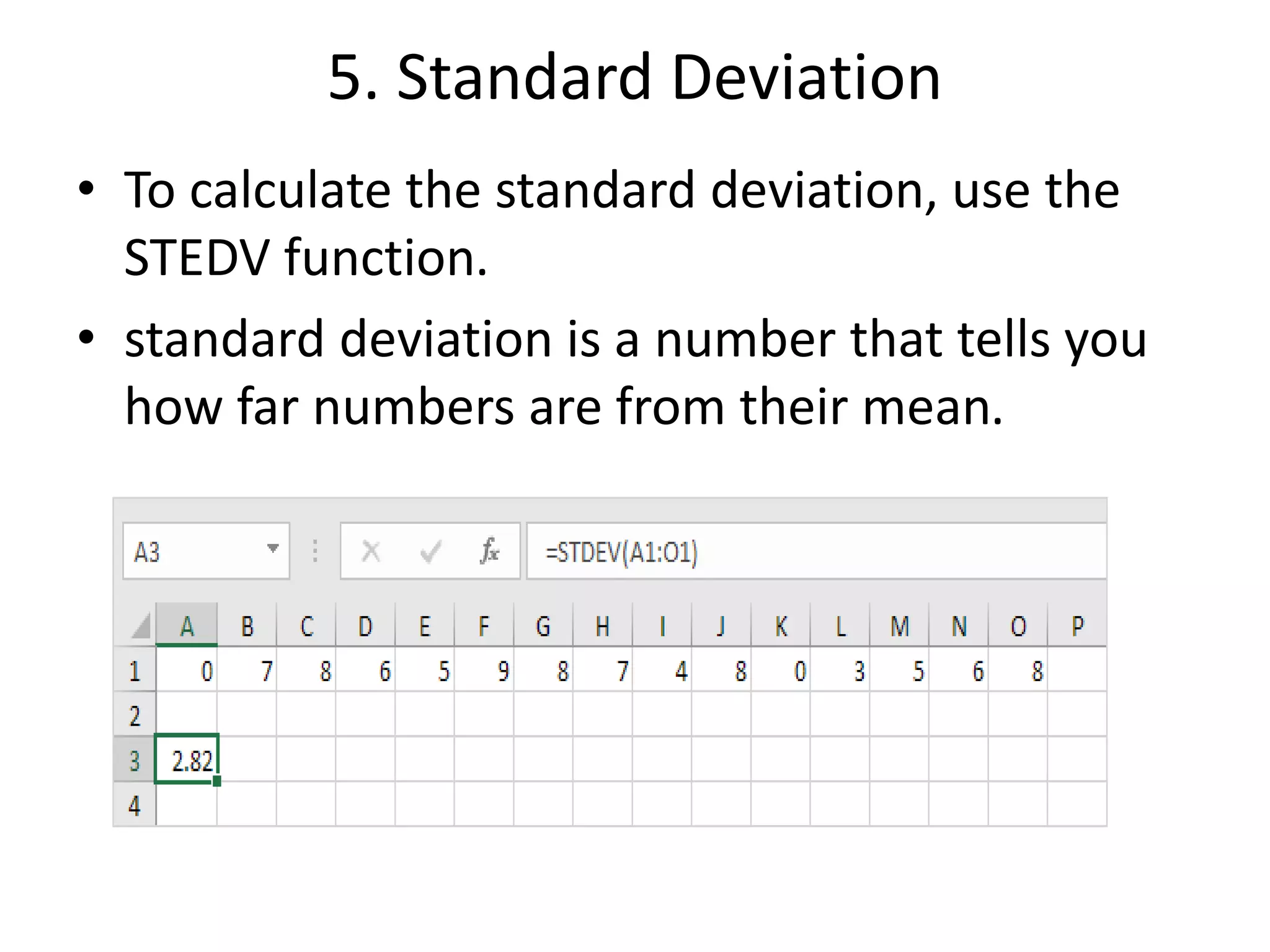 1. statistical functions in excel | PDF