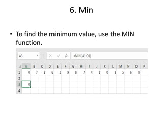 1. statistical functions in excel | PDF