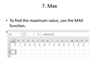 1. statistical functions in excel | PDF