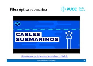 Fundamentos Redes LAN 24
Fibra óptica submarina
https://www.youtube.com/watch?v=u1xxZ8r2rRc
 