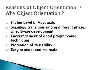 1. object oriented concepts & principles | PPTX