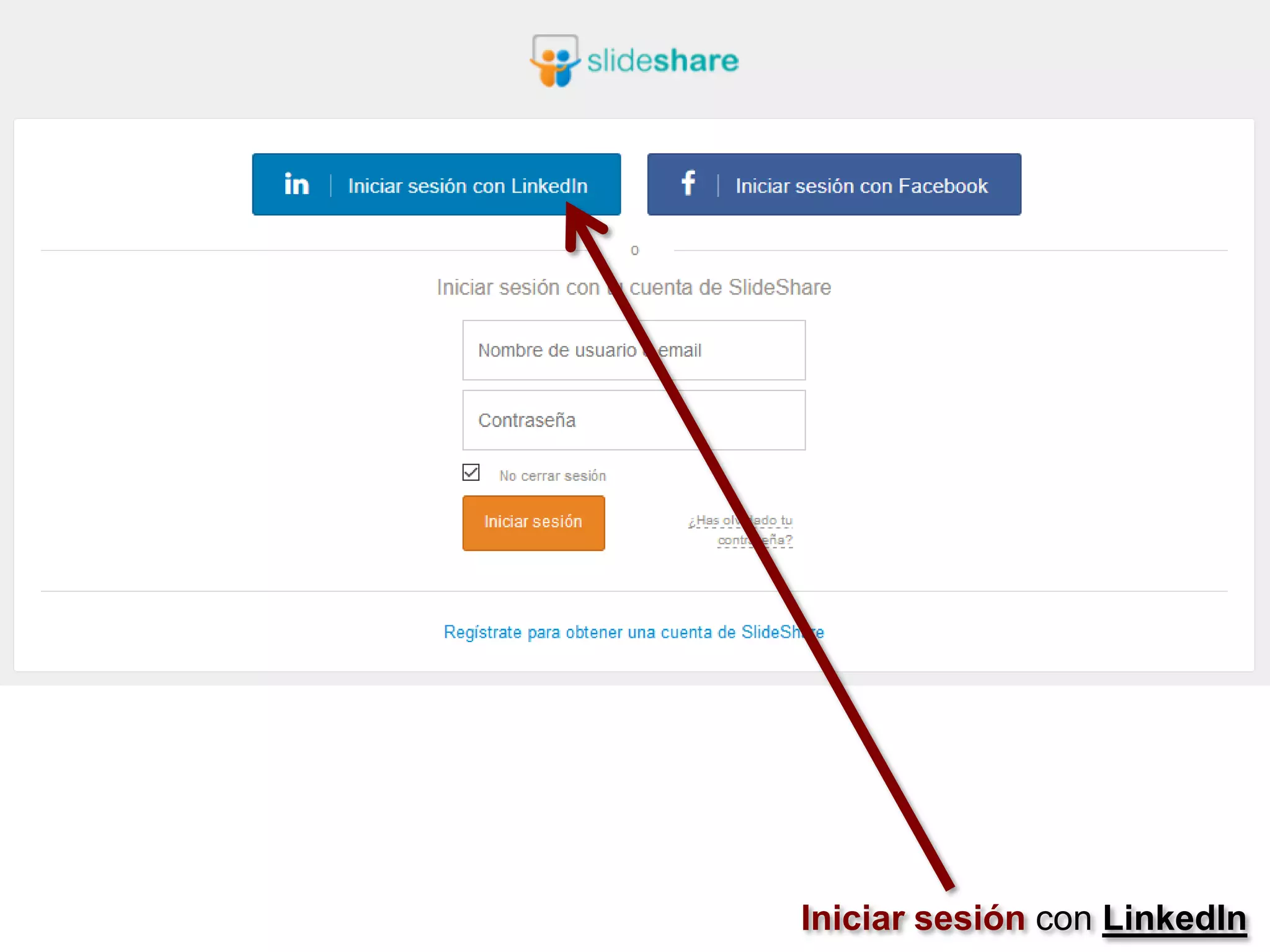 Iniciar sesión con LinkedIn