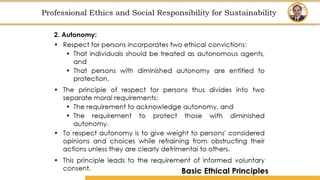 Amity School of Business
Professional Ethics
and
Social Responsibility for Sustainability
Professional Ethics and Social Responsibility for Sustainability
 