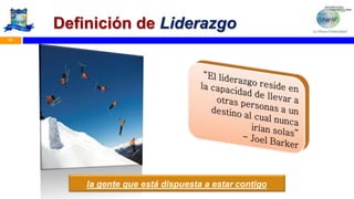 Definición de Liderazgo
11
la gente que está dispuesta a estar contigo
 