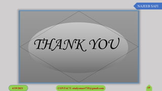 NAJEEB SAFI
4/19/2021 CONTACT: studysmart735@gmail.com 19
NAJEEB SAFI
4/19/2021 CONTACT: studysmart735@gmail.com 19
THANK YOU
 