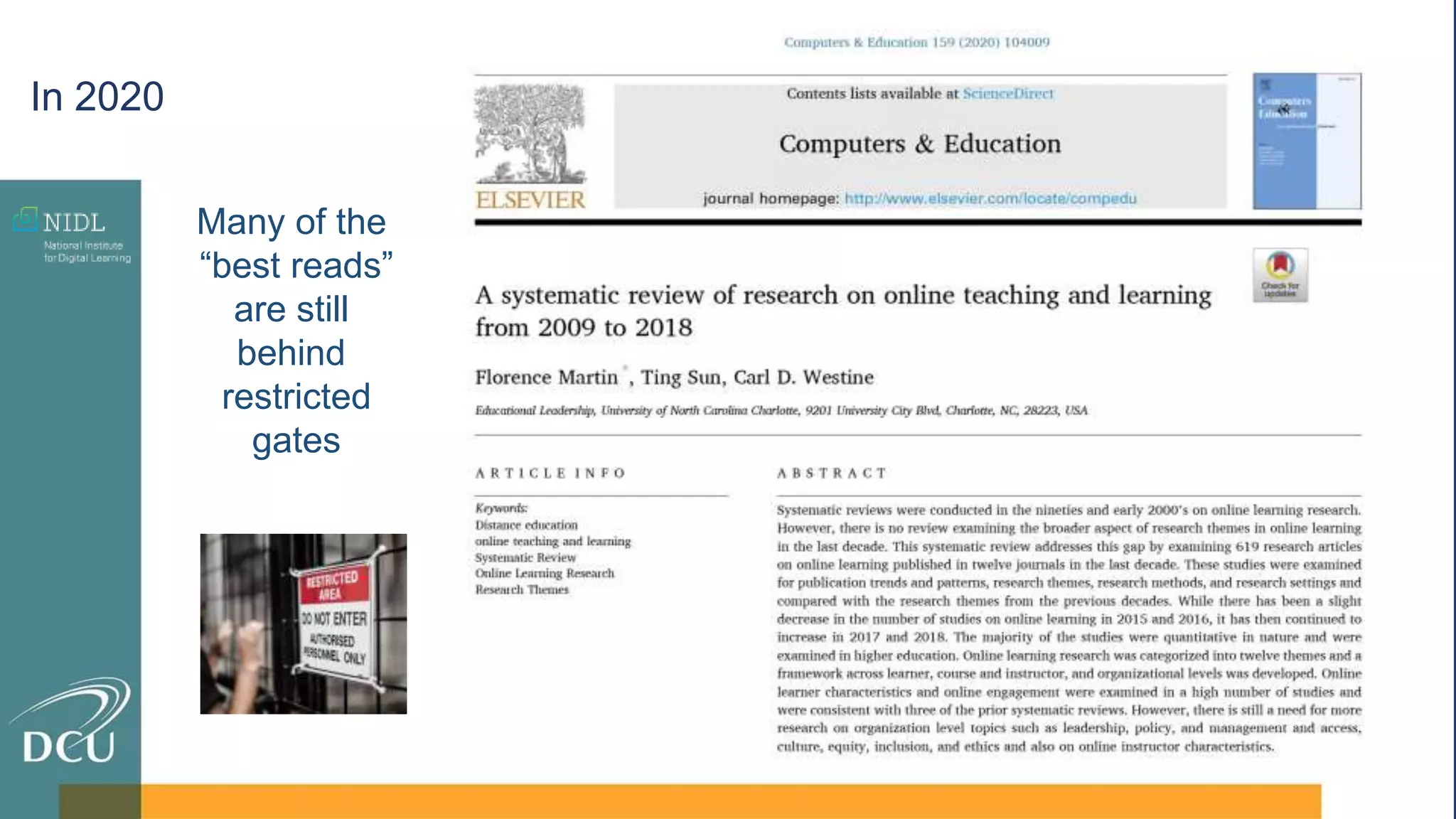 In 2020
Many of the
“best reads”
are still
behind
restricted
gates
 