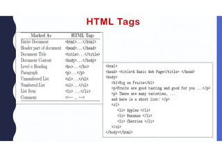 HTML Tags
 