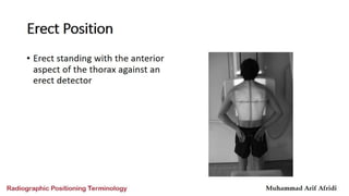 Radiographic positioning terminology  