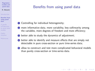 Regression models for panel data | PDF