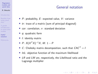 Regression models for panel data | PDF