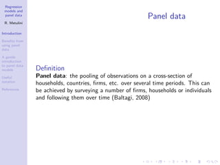 Regression models for panel data | PDF